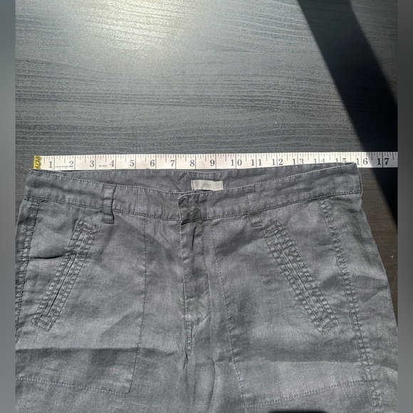 NWT JOIE Black Designer Linen Hampton Med-Low Rise Fitted Hips Wide Leg Pants - Picture 8 of 9